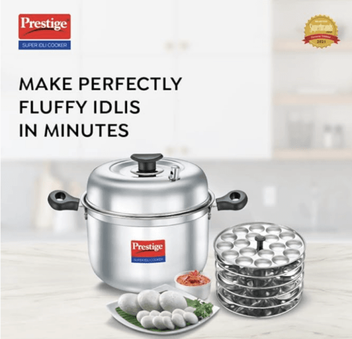 Prestige Super IDLI Cooker 6 Plates (Stainless Steel, Outer Lid, Silver) - Image 2